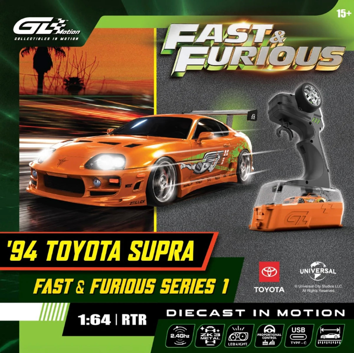 Greenlight Motion Brian’s 1994 Toyota Supra RC combo set details