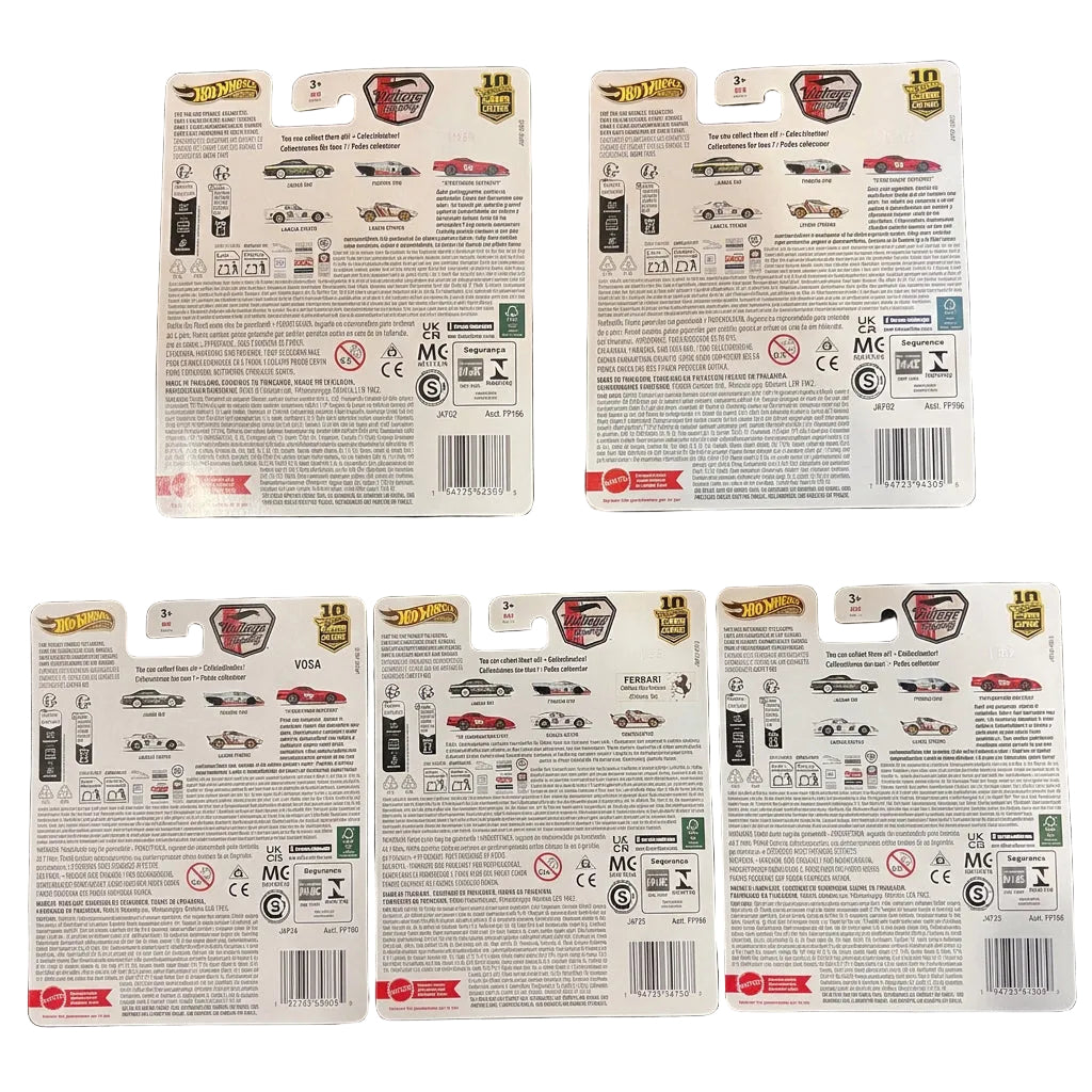 Vintage Racing collection back packaging.